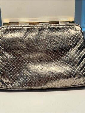 Judith Leiber Metallic Silver Texture Evening Clutch - Women Bags